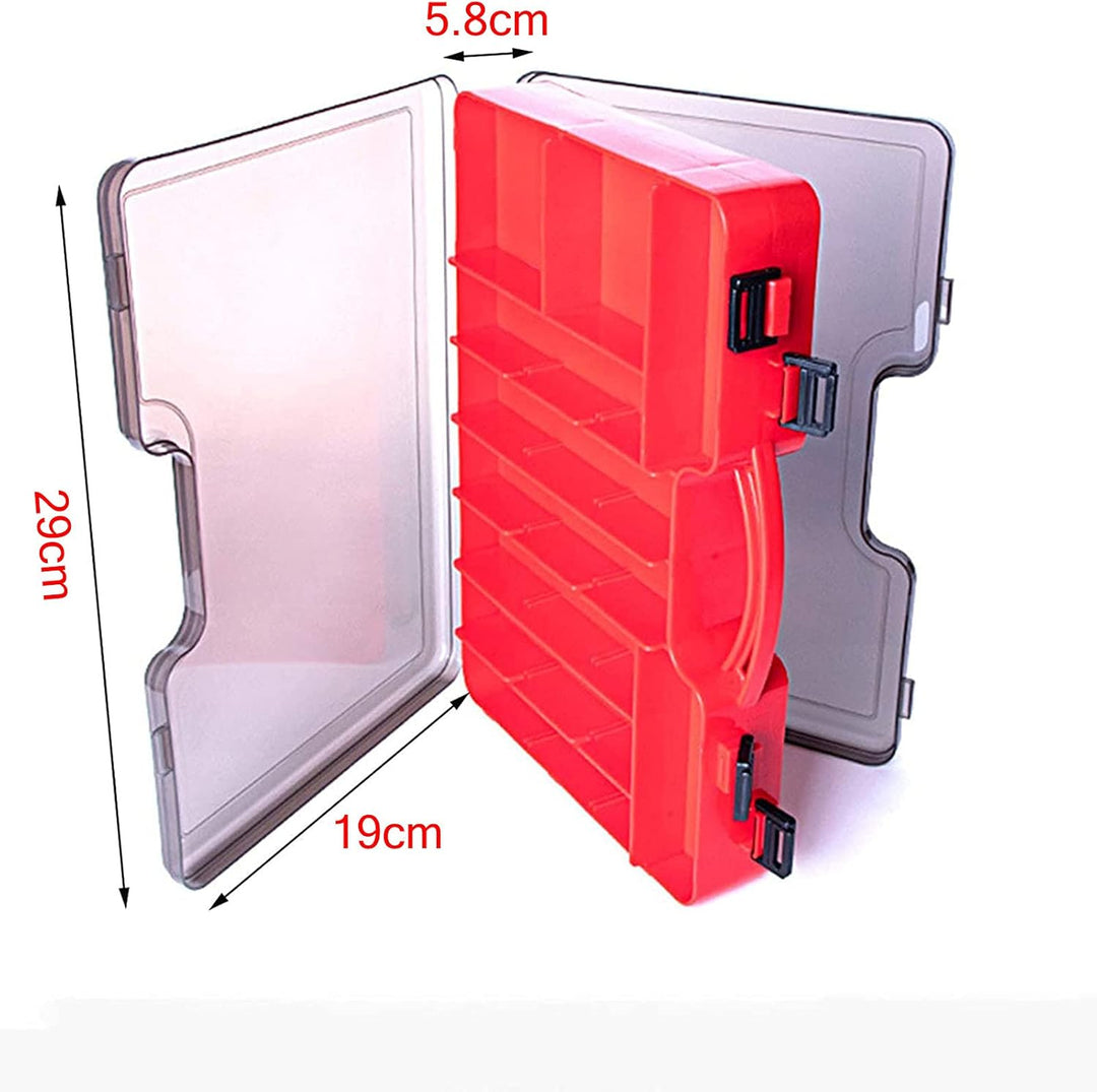 Doppelseitige Angelbox, Kunststoff Angelzubehör Köderbox, Aufbewahrungsbox für Angelzubehör mit Fäch