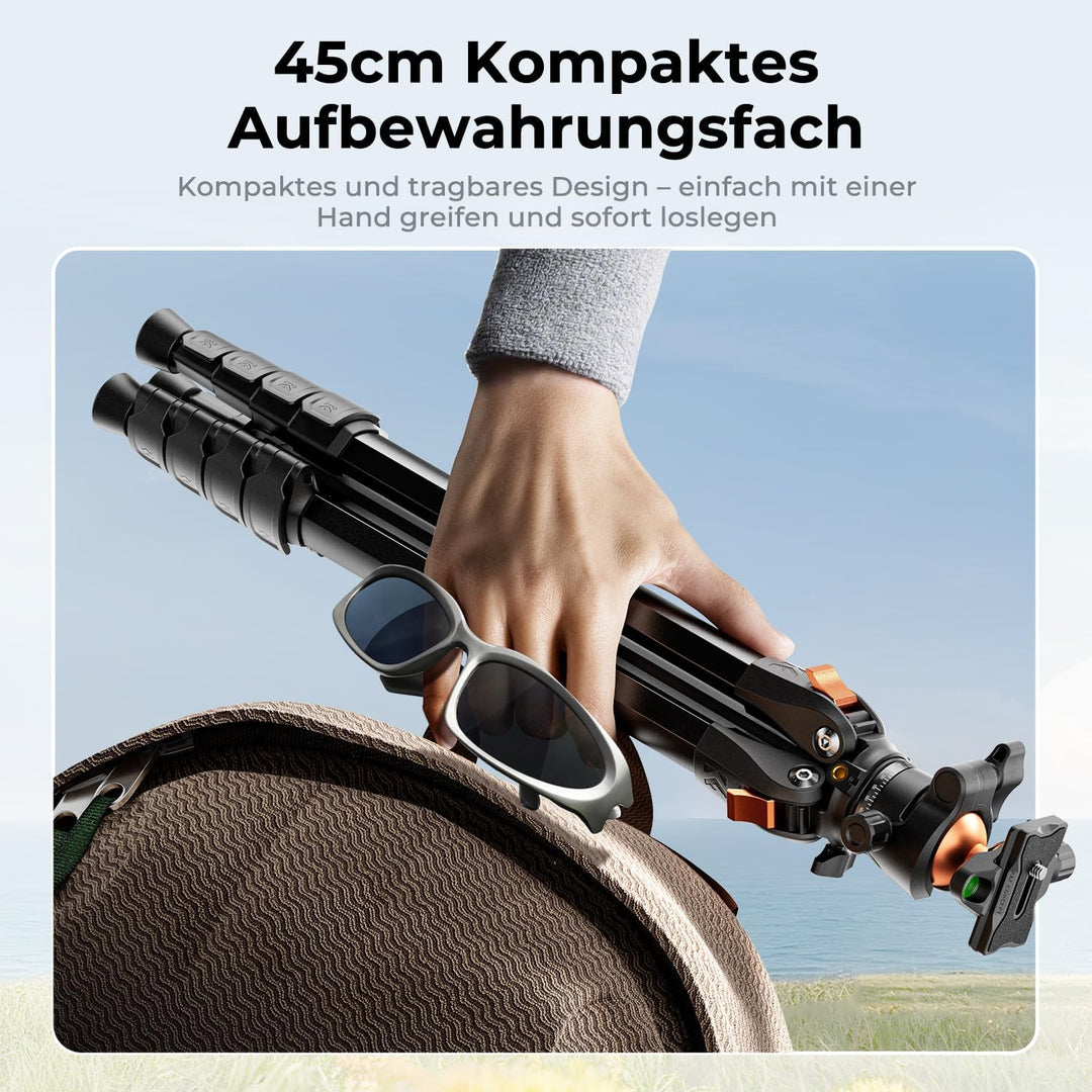 K&F CONCEPT Kamera Stativ Handy Stativ,187cm Kamerastativ, Tripod für Smartphone mit Handy Tablet Ha