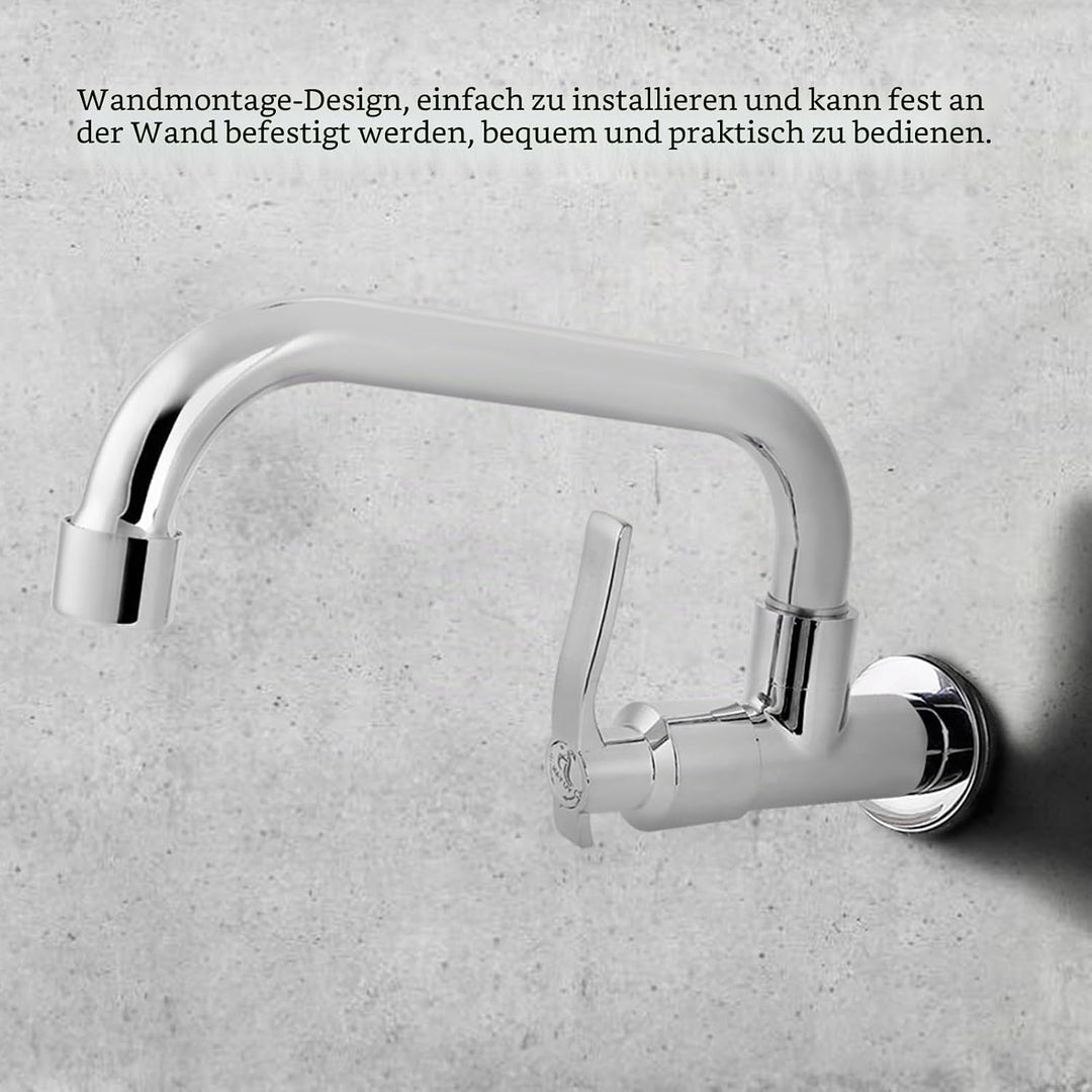 Wasserhahn, G1/2in Küchenarmatur Wandmontage Einzelner Kaltwasserhahn Spüle Wasserhahn für die Küche