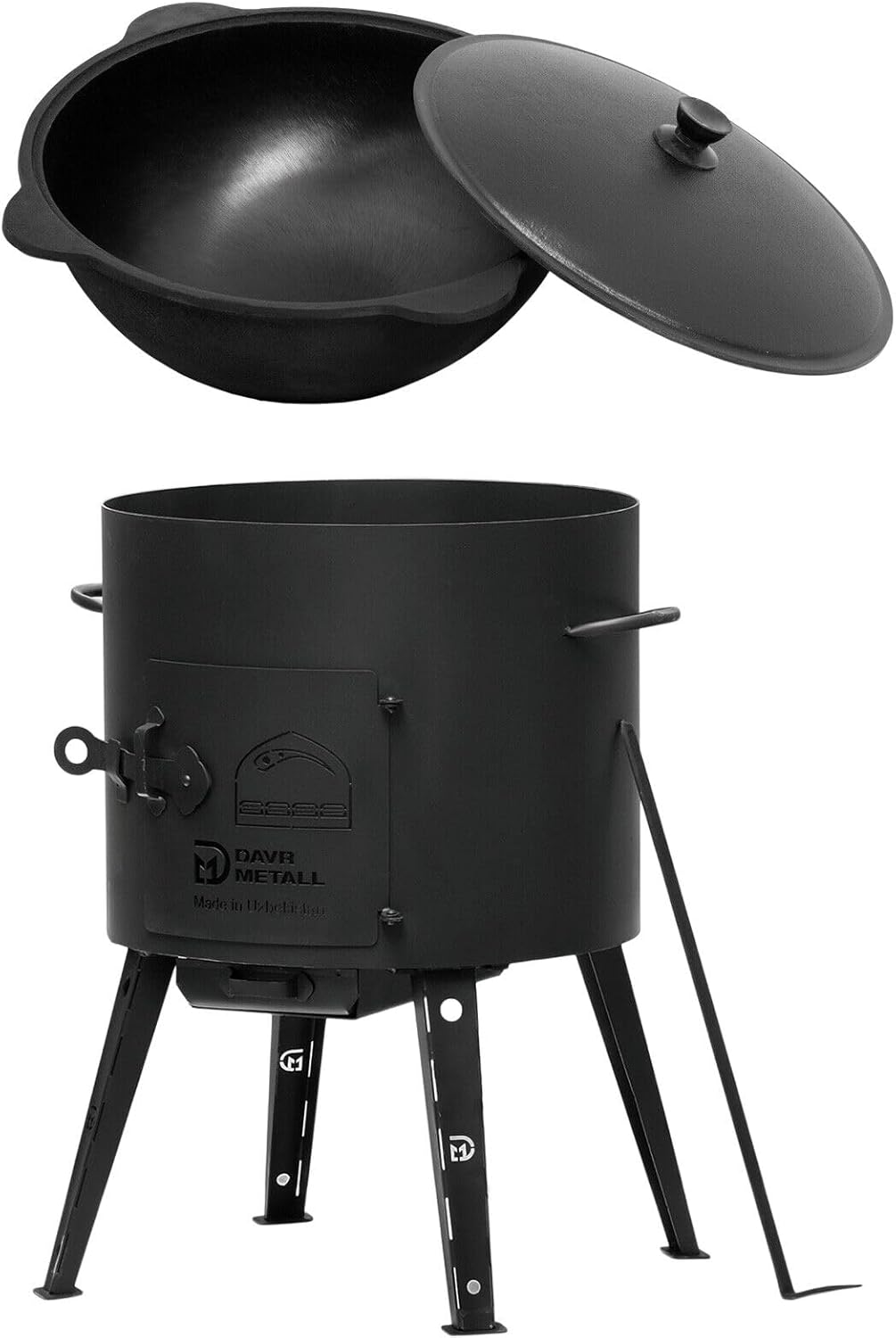 Ø40 Uchag 2mm stahl Utschak Utschag Campingofen 12L Kazan Rund Kessel Feuerstelle Feldküche Aussenkü