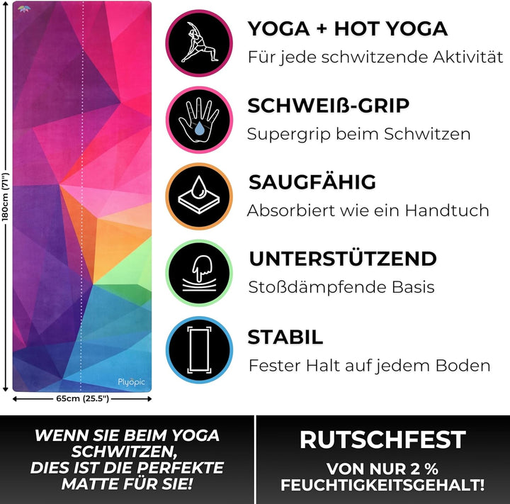 Plyopic All-In-One Yoga-Matte – Rutschfest auch bei Schweiss | Premium Matte mit Sweat-Grip Oberfläc