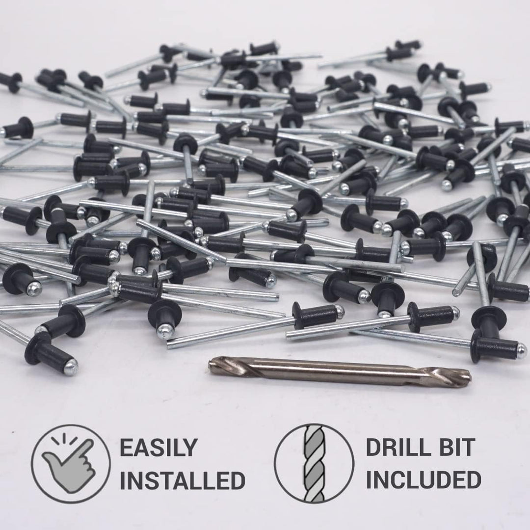 SKIR'CO (400 Stück) Blindnieten lackiert 4,0 x 8 mm, Aluminium Popnieten, Bohrer enthalten (Anthrazi