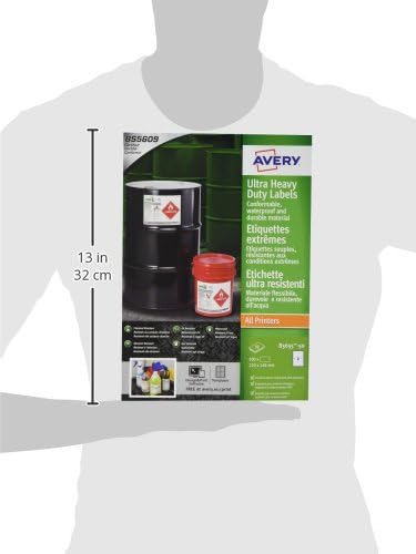 Avery B3655–50 A4 Ultra robuste Wasserdicht GHS Etiketten, bs5609 zertifiziert, für alle Drucker, 14