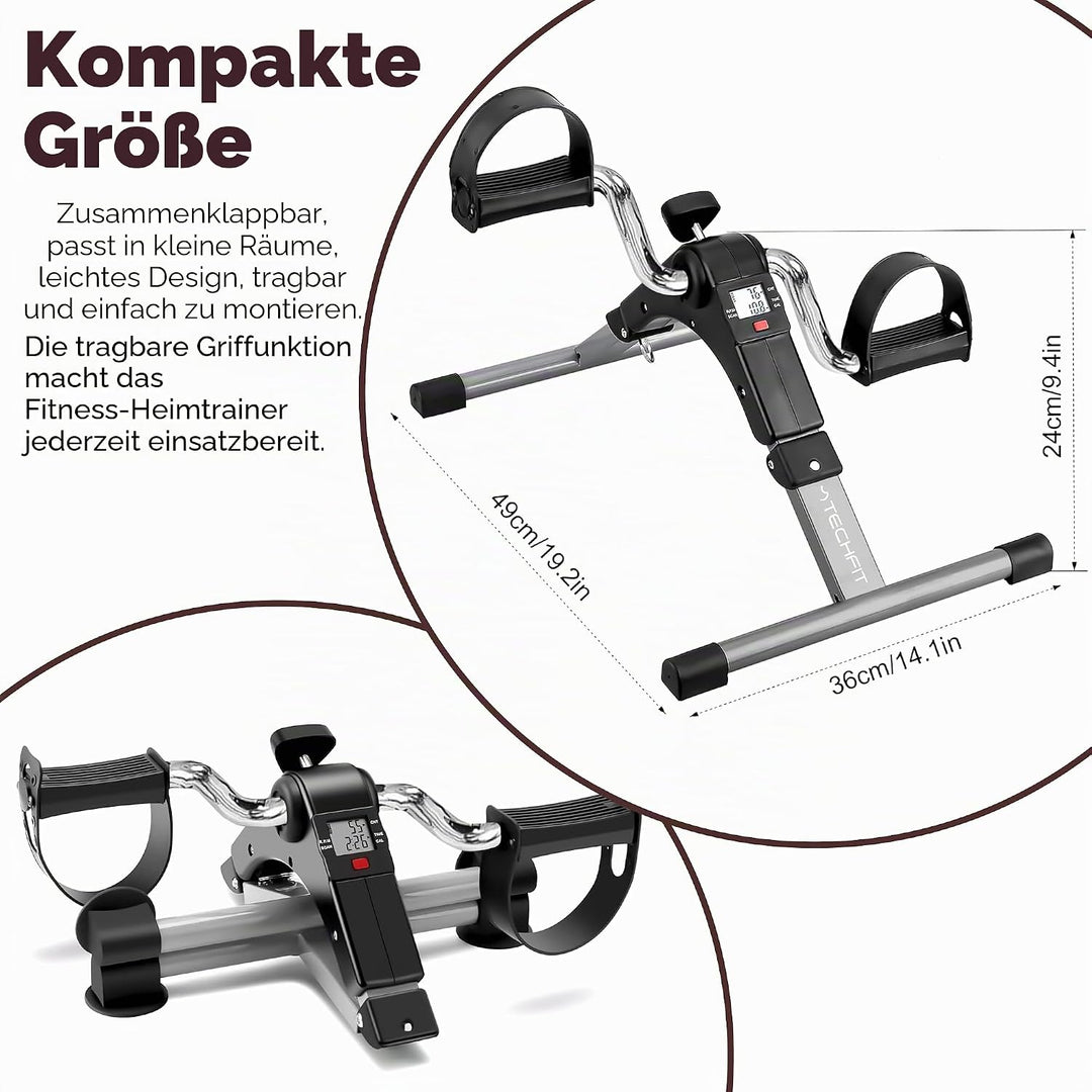 Techfit Pedal-Ausbilder, Mini-Heimtrainer für Heim und Büro, leichte Trainingsmaschine für Arme und