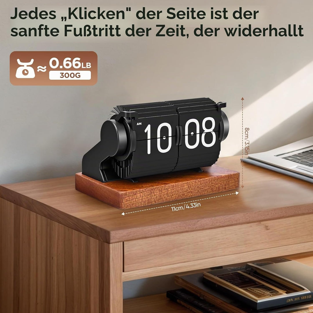 Flip Clock, Retro-Flip-Uhr, Neues USB C Wecker Digital, Grosse Zahl Mechanische Schreibtischuhr, Vin