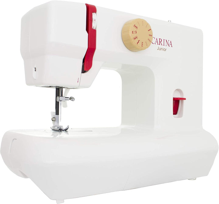 Carina Junior - Mechanische Nähmaschine für Näh-Einsteiger & Anfänger mit Griff, 6 Stichprogrammen,