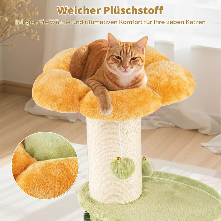 SOARS Kratzbaum, 69 cm hoch, 13 cm Dicker Stamm, Katzenbaum mit Kratzsäule, Selbstpflegegerät, Hänge