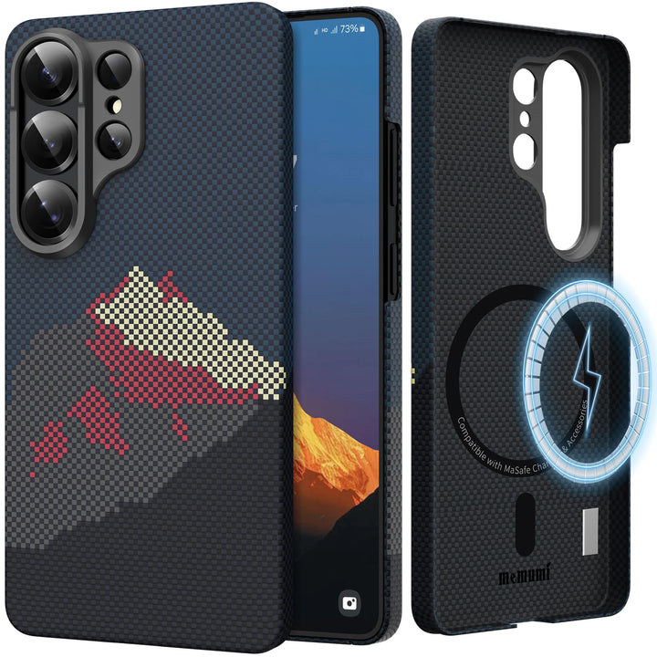 memumi Magnetische Carbon Hülle für Galaxy S26 Ultra,Ultradünne Handyhülle, Hülle aus echter Aramidf