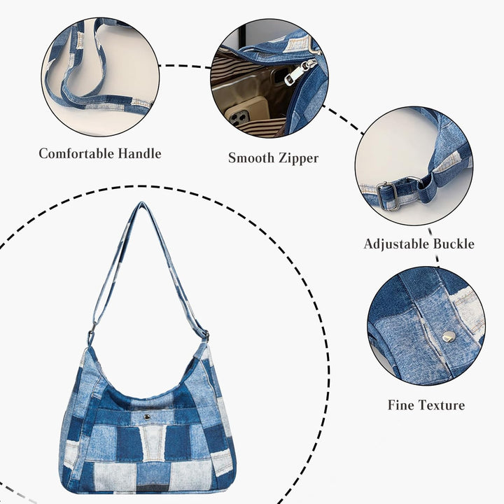 CORIOS Damen Canvas Umhängetasche Retro Schultertasche Grosse Handtasche Casual Tragetasche Multifun