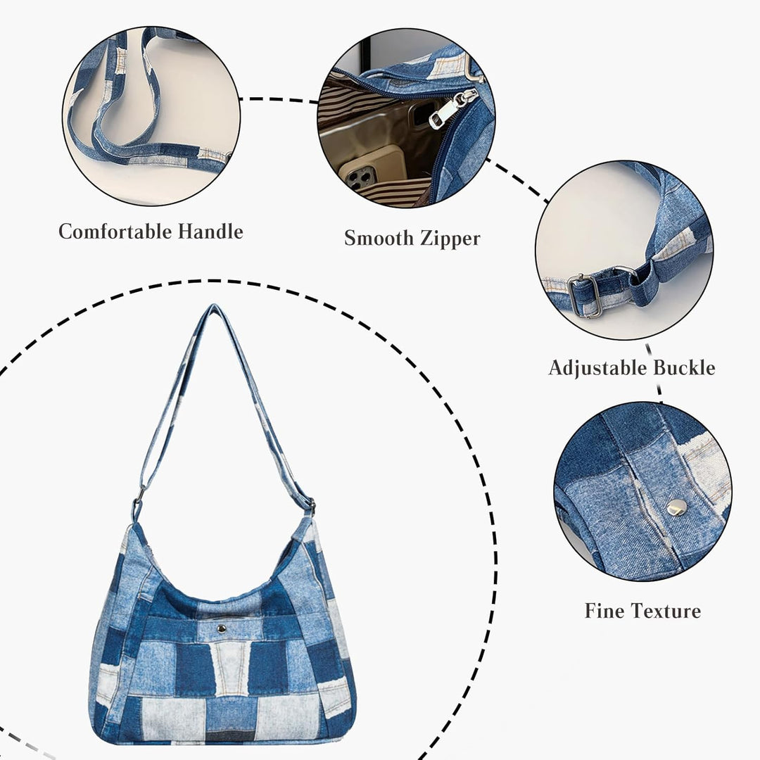CORIOS Damen Canvas Umhängetasche Retro Schultertasche Grosse Handtasche Casual Tragetasche Multifun
