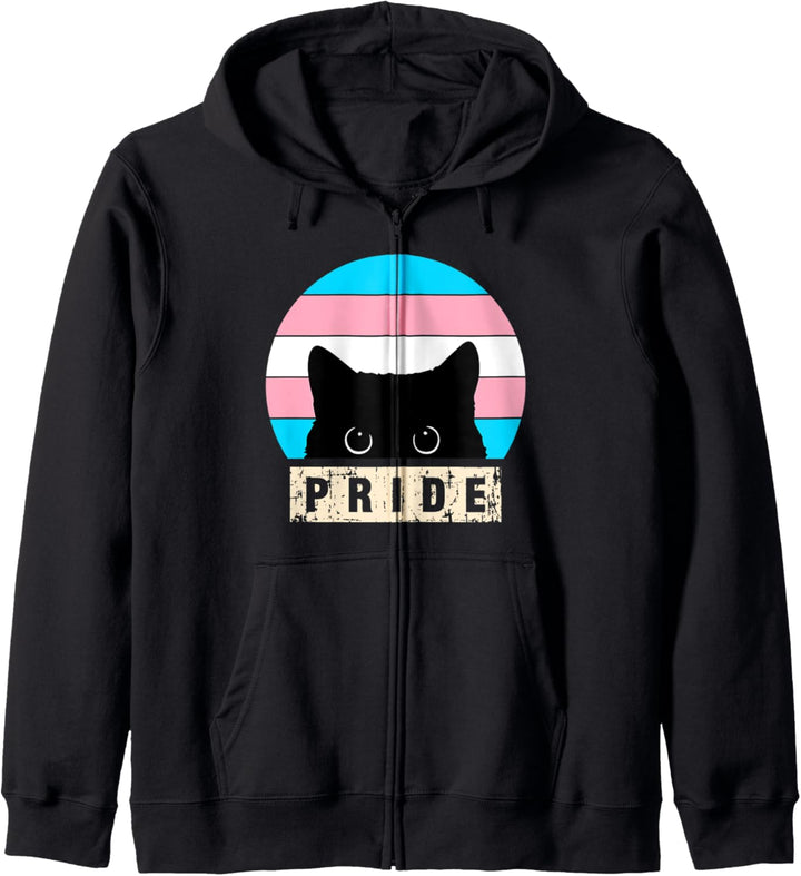 Transgender Katze Pride Transgender Flaggenfarben Kapuzenjacke