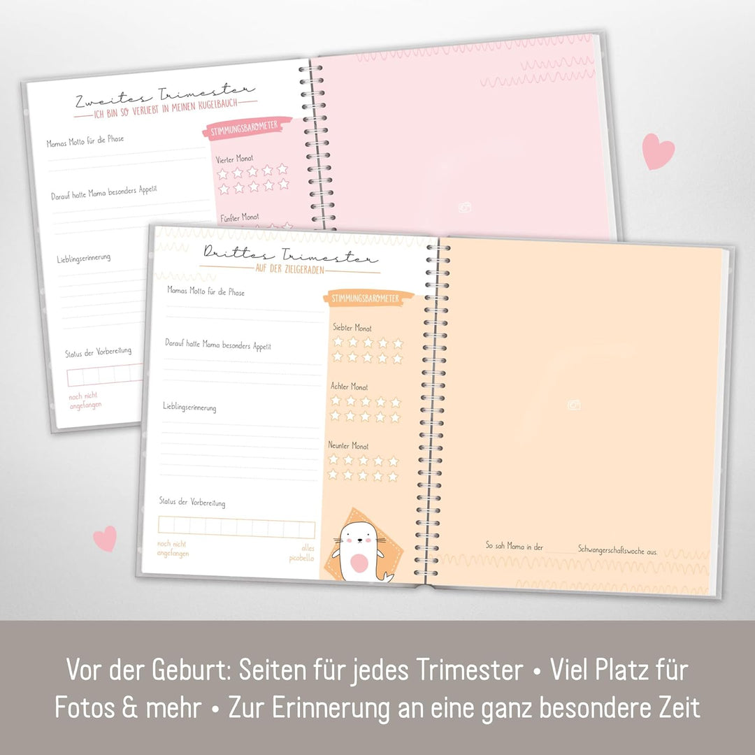 Babyalbum [Dotty Tiger] Baby-Tagebuch für Schwangerschaft und das erste Jahr | Erinnerungsalbum zur