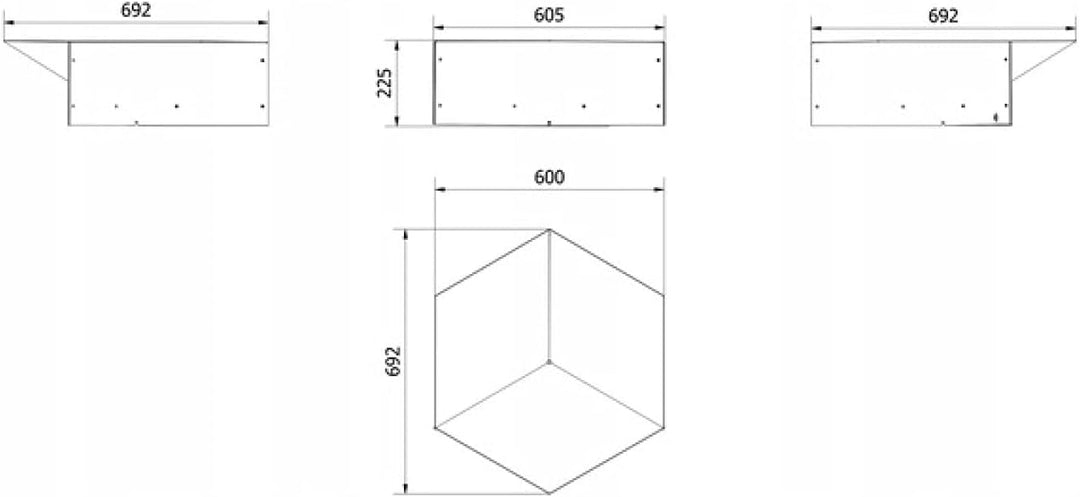 Feuerschale Feuerstelle Garten Terrasse Modern Lagerfeuer Stahl 69,2x60,5x22,5cm