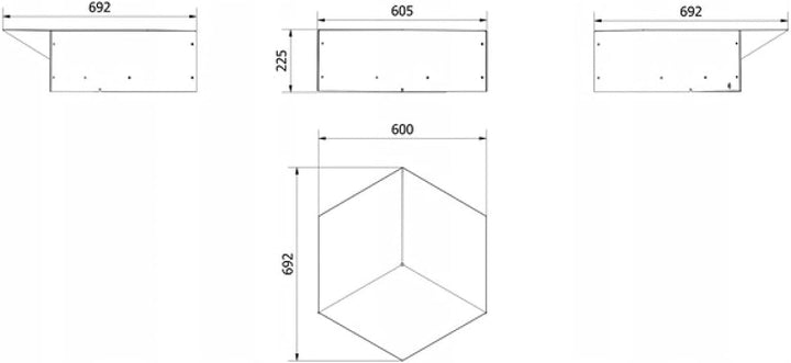 Feuerschale Feuerstelle Garten Terrasse Modern Lagerfeuer Stahl 69,2x60,5x22,5cm