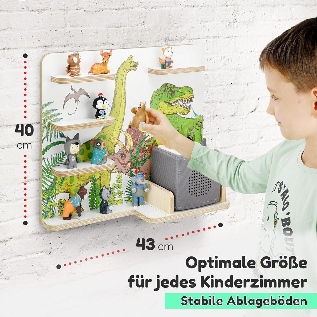 stadtecken Holzregal für Musikbox I Passend für die Toniebox und ca. 35 Tonies I Perfekte Aufbewahru