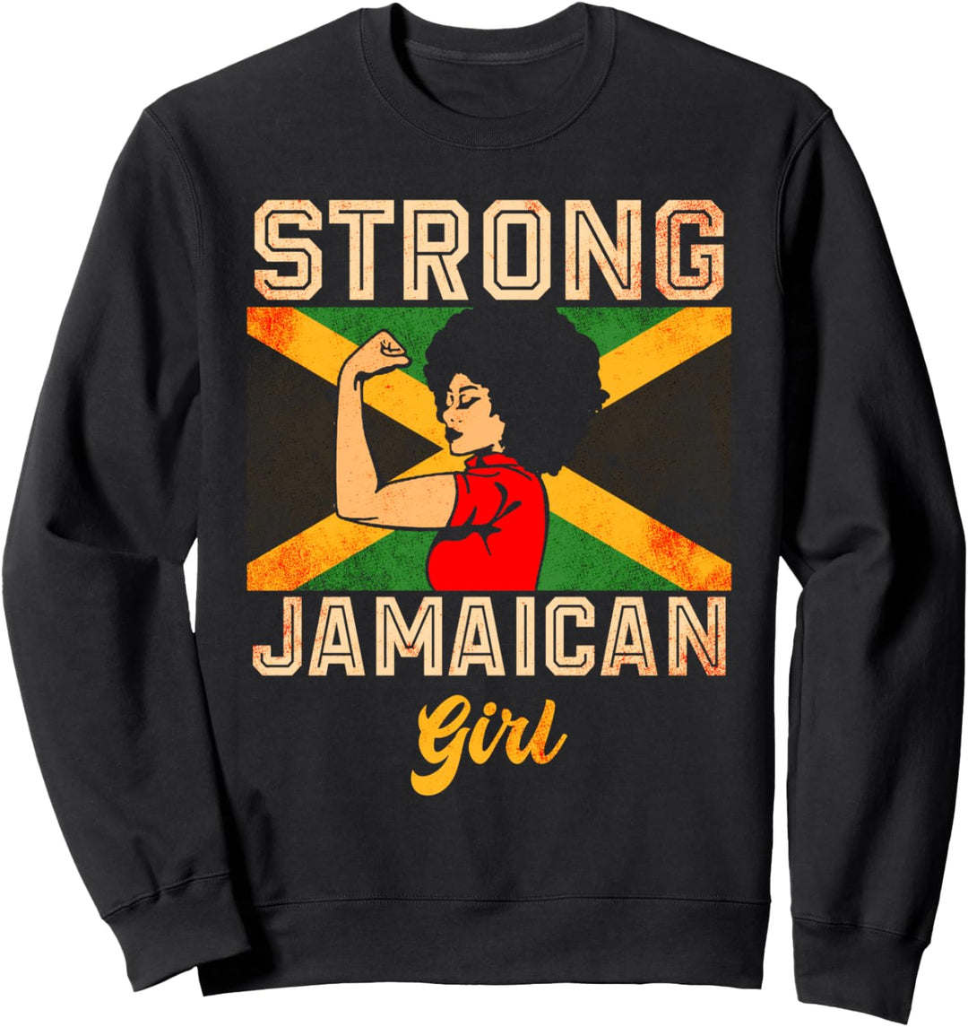 Starke Jamaikanische Frau Jamaica Girl Jamaika Flagge Sweatshirt