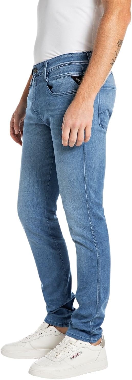 Replay Herren Jeans Anbass Slim-Fit X-Lite 38W / 34L Medium Blue 009, 38W / 34L Medium Blue 009