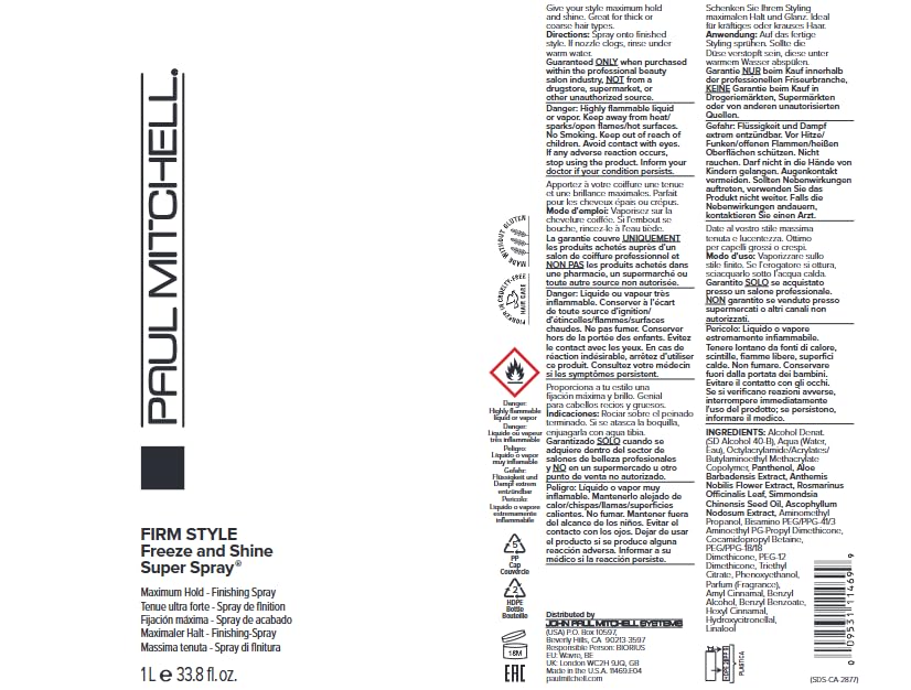 Paul Mitchell Freeze and Shine Super Spray - professionelles Haar-Spray für maximalen Halt, Finishin