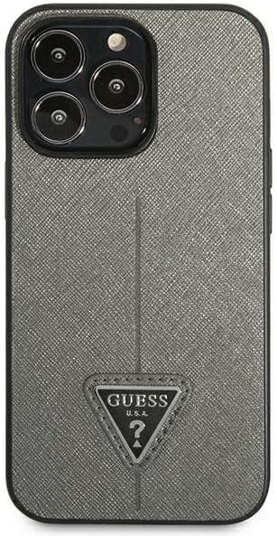 GUESS GUHCP13LPSATLG Hülle für iPhone 13 Pro / 13 6,1" Silber hardcase SaffianoTriangle Logo