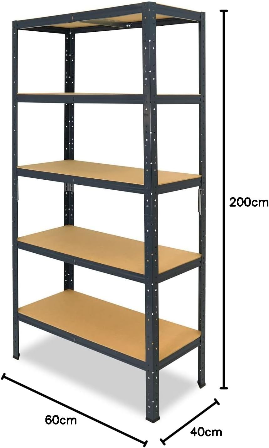 shelfplaza® 200x60x40cm Home Schwerlastregal anthrazit/Metallregal mit 5 Böden/Kellerregal Metall, G