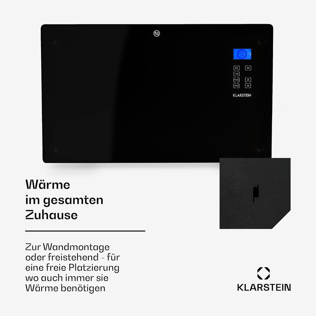 Klarstein Elektroheizung, Konvektor-Heizung mit, Mobile Elektroheizung Energiesparend, Leise Heizung