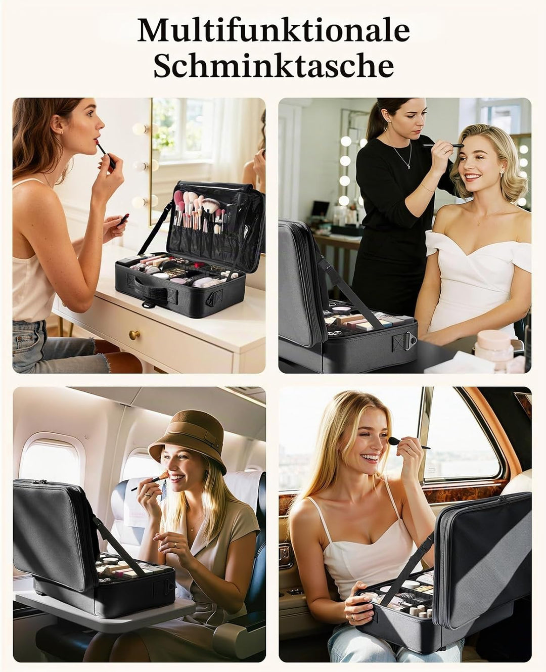 Luxspire Kosmetiktasche Gross Make Up Tasche Reise, Multifunktion Schminkkoffer Kosmetika Etui Tasch