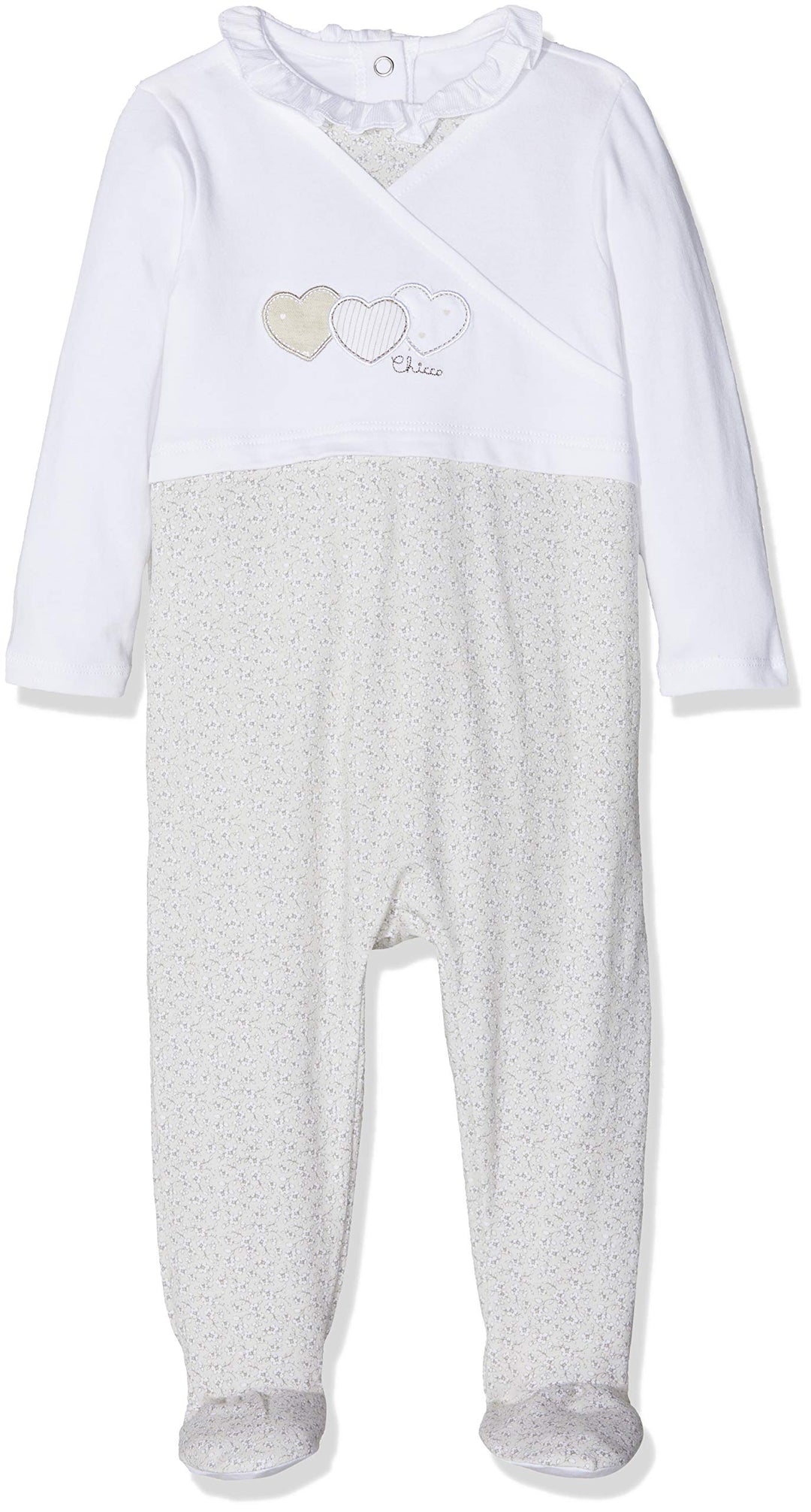 Chicco Baby - Mädchen Strampler mit Windelöffnung Overall mit Öffnung an der Klappe 56 Weiss (Natura