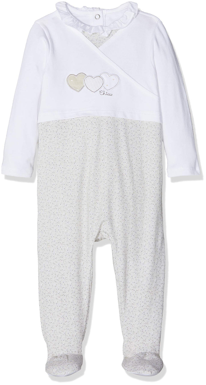 Chicco Baby - Mädchen Strampler mit Windelöffnung Overall mit Öffnung an der Klappe 56 Weiss (Natura