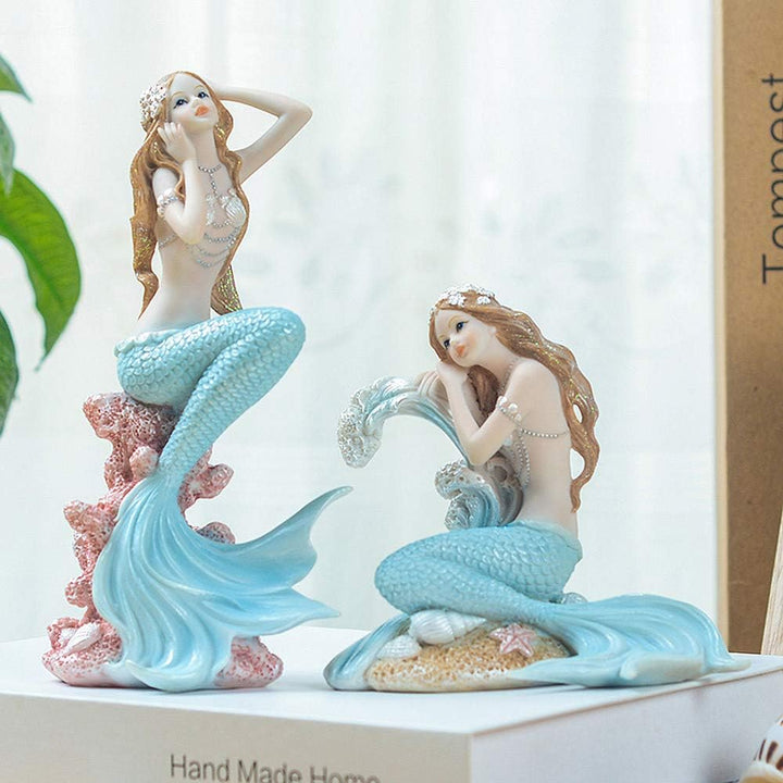 Rayberro Meerjungfrau-Badezimmer-Dekor, Meerjungfrau-Geschenke für Mädchen, 18.5 cm hohe Figur für Z