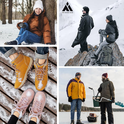 Mishansha Herren Winterschuhe Warm Gefütterte Schneestiefel Damen Wanderschuhe Wasserdicht Rutschfes