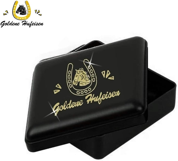 Goldene Hufeisen Mädchen Anhänger Kette Delfin mit Zirkonia Steine 38 cm Kinderkette Delphin Halsket