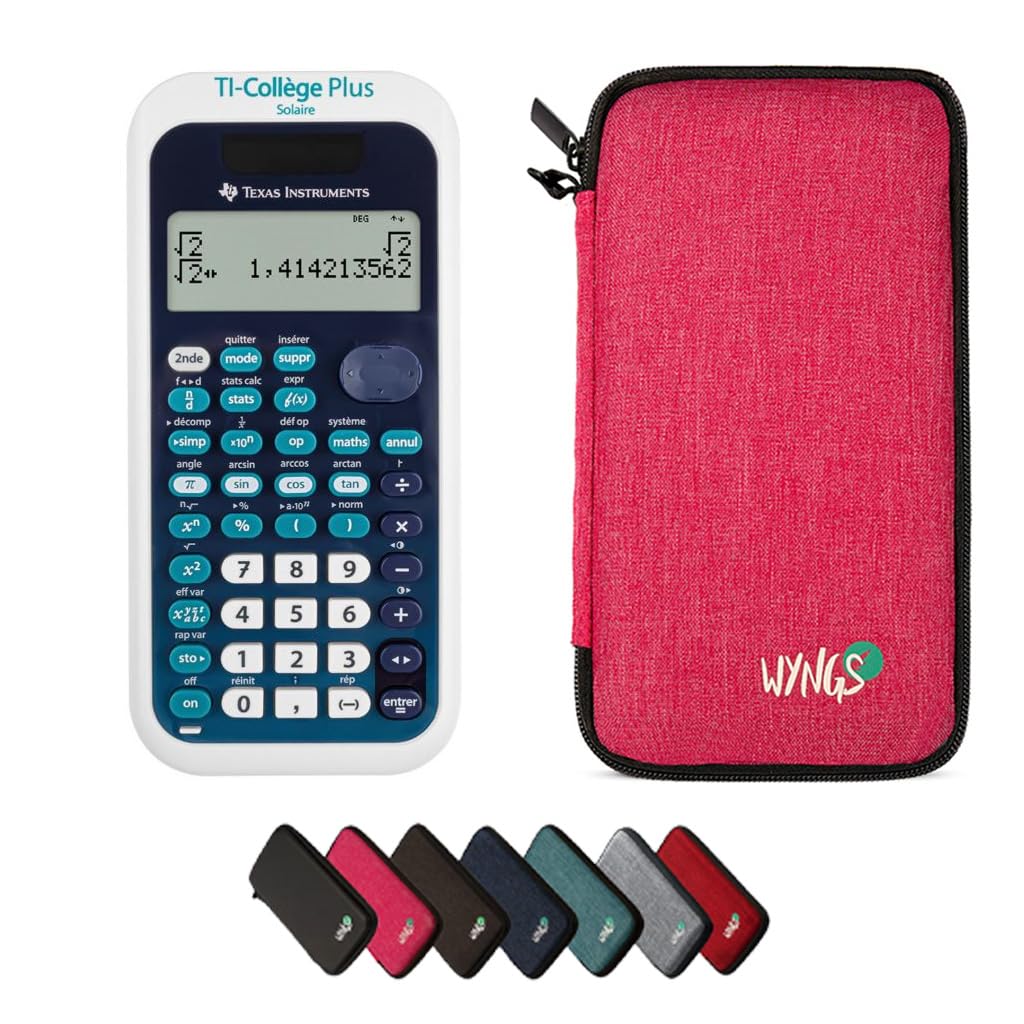 CALCUSO Sparkpaket: TI Collège Plus Solar technisch-wissenschaftlicher Taschenrechner + WYNGS Schutz