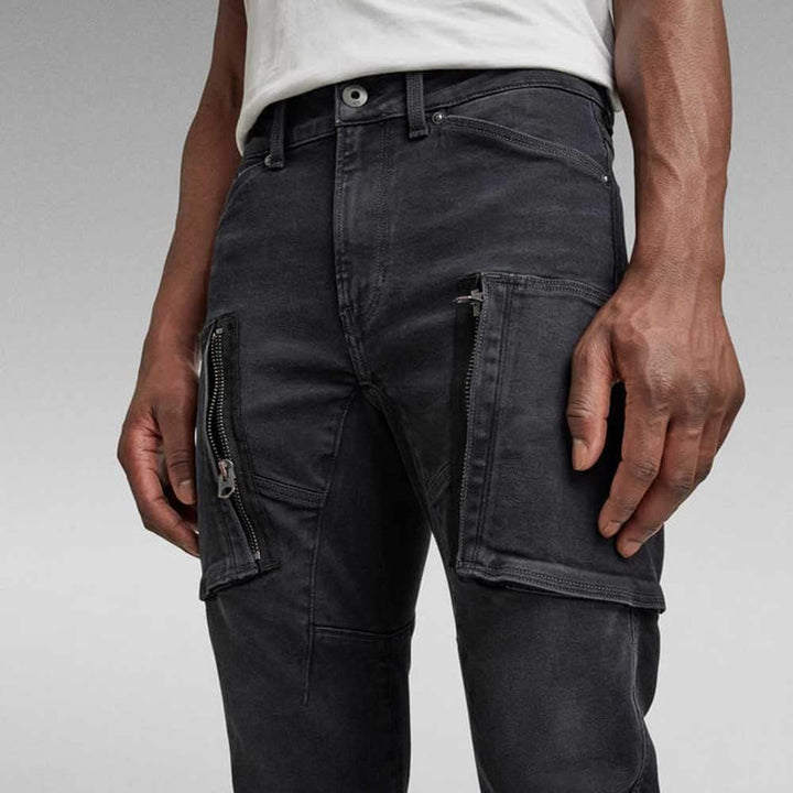 G-STAR RAW Herren Denim Cargo 3D Skinny Jeans 31W / 30L Grau (Worn in Black Onyx D22075-c910-c942),