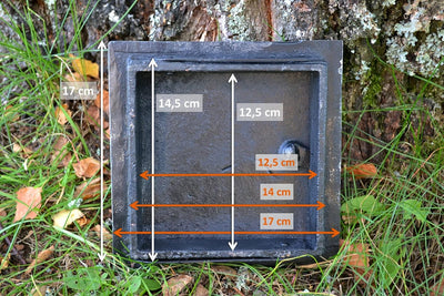 SEZAM Massive Revisionstür für Öfen aus Gusseisen 17 x 3,5 x 17 cm, Kamintür - Klappe - Räumungstür,