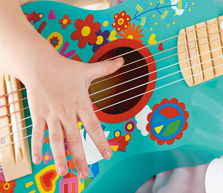 Hape Gitalele Flower-Power, Spielzeug Musikinstrument für Kinder ab 3 Jahre Mehrfarbig, Mehrfarbig