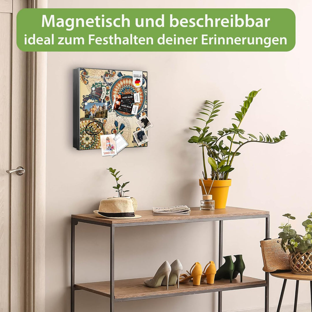 banjado Grosser Schlüsselkasten Metall - Schlüsselbox 30x30cm mit 32 Haken - Schlüsselkasten modern