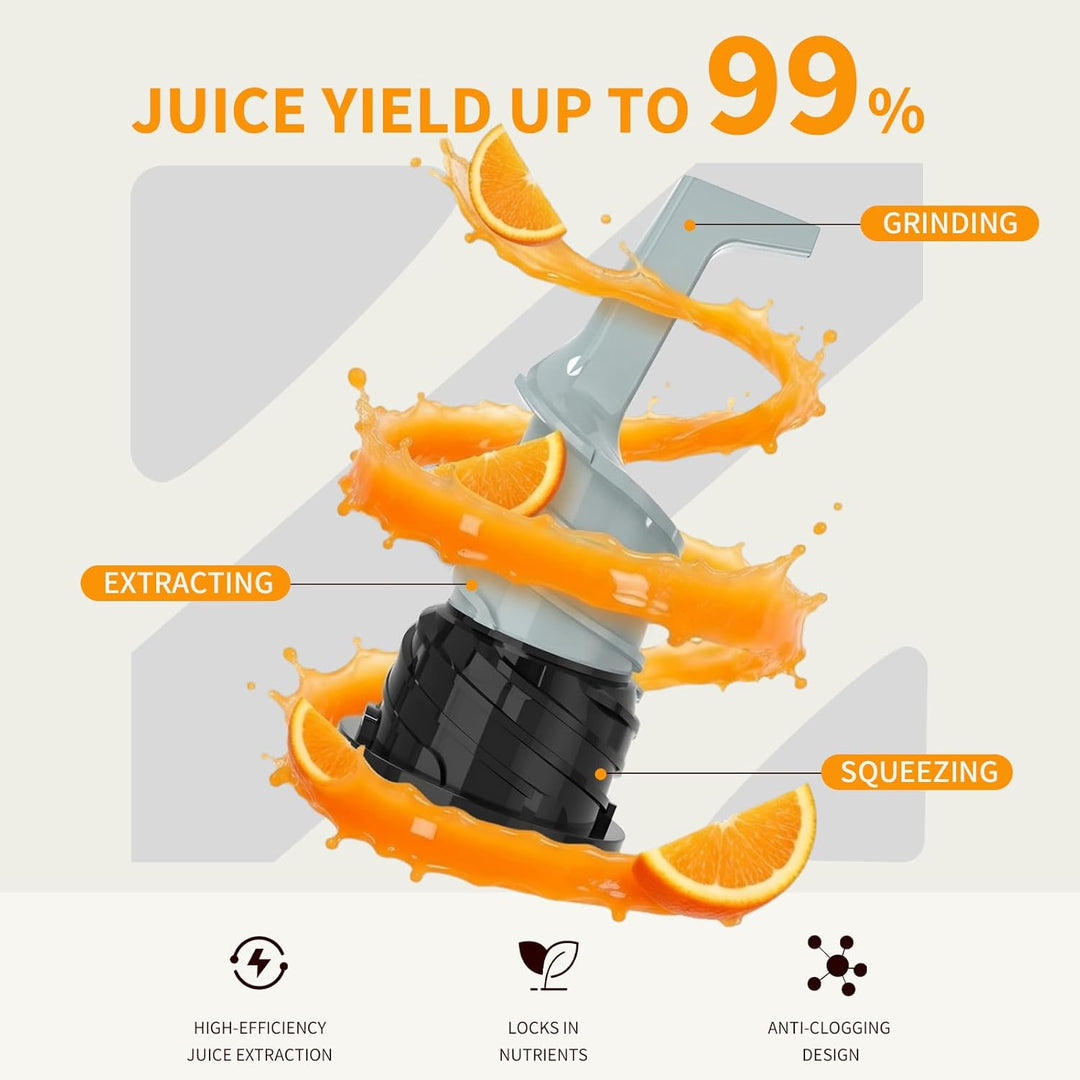 SJ-068 Entsafter Slow Juicer, 152mm Einfüllschacht, Saftausbeute Titanium Gray, Titanium Gray