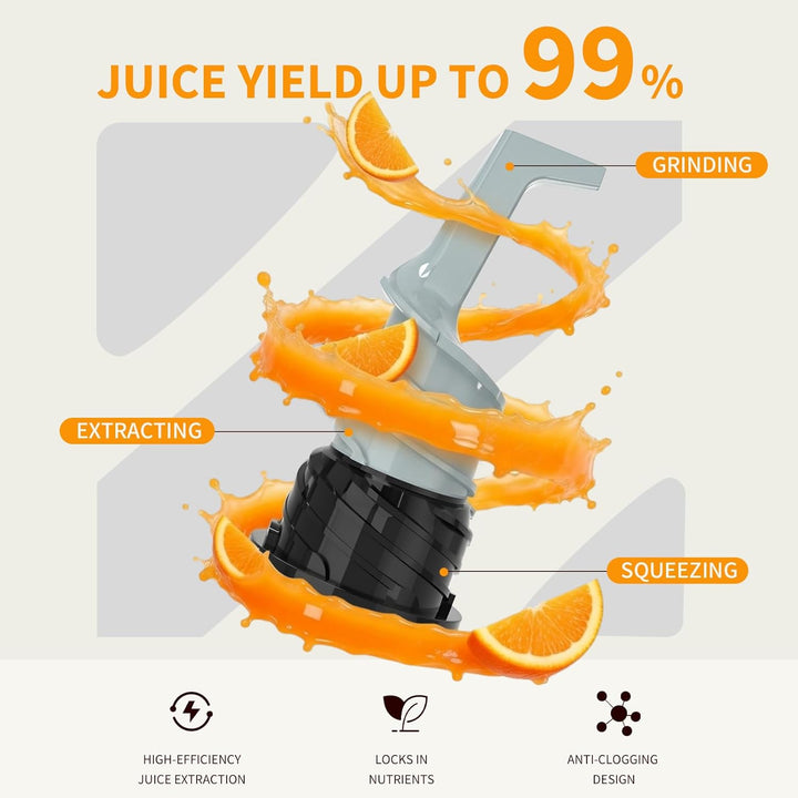 SJ-068 Entsafter Slow Juicer, 152mm Einfüllschacht, Saftausbeute Titanium Gray, Titanium Gray