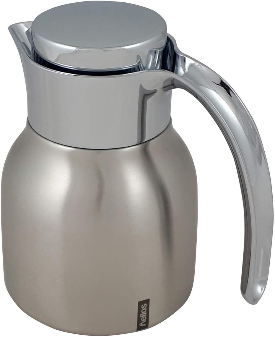 Helios Meeting Edelstahl-Isolierkanne mit Drehverschluss 0,6 l spülmaschinenfest 0,6 Liter, 0,6 Lite