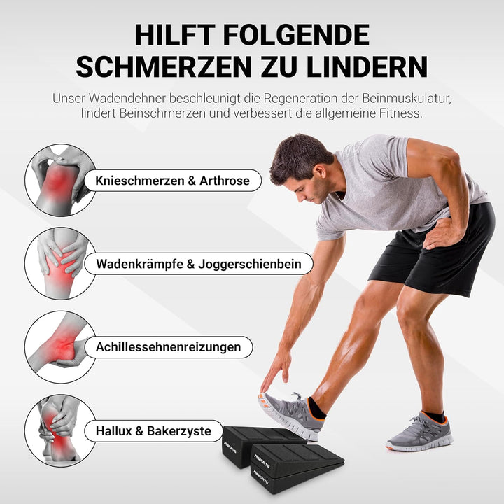 MSPORTS Wadendehner 3er Set Premium, Kniekeil, Waden-Strecker, Mobilisationskeil zum Dehnen, Beinstr