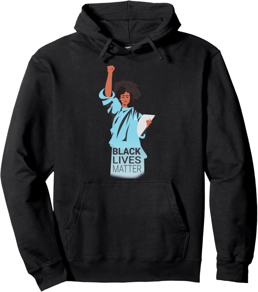 Freiheitsstatue Schwarze Leben Materie Antirassismus Pullover Hoodie