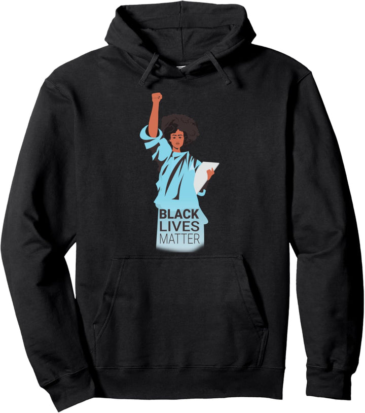 Freiheitsstatue Schwarze Leben Materie Antirassismus Pullover Hoodie