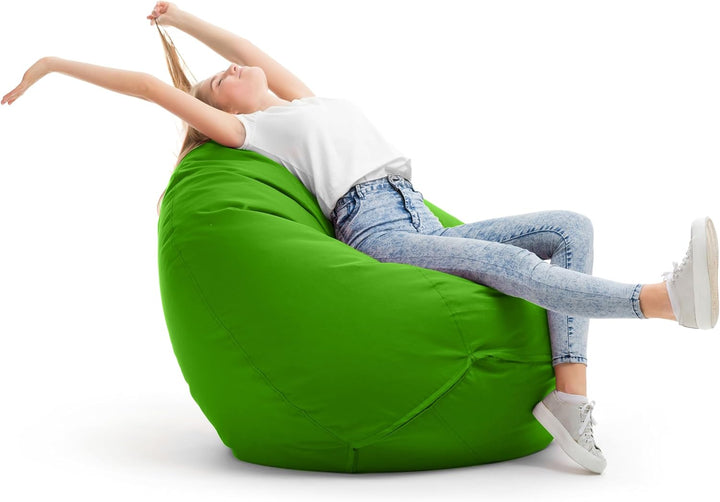Bruni Kinder-Sitzsack Classico S in Grün – Sitzsack mit Innensack für Kinder, Abnehmbarer Bezug, leb