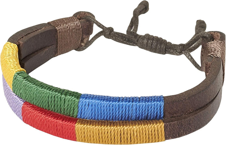 PELPE Argentinischer Ledergürtel mit passender Schnur und Lederarmband. Auf Leder gestickter Gürtel