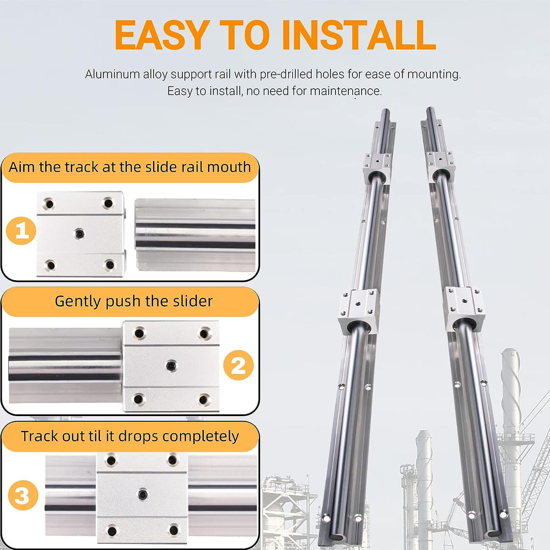 CNCYEAH 2 stücke Linear Schiene SBR12-1200mm 12 MM Linearlager Schiene Gleitführung Welle + 4 Stücke