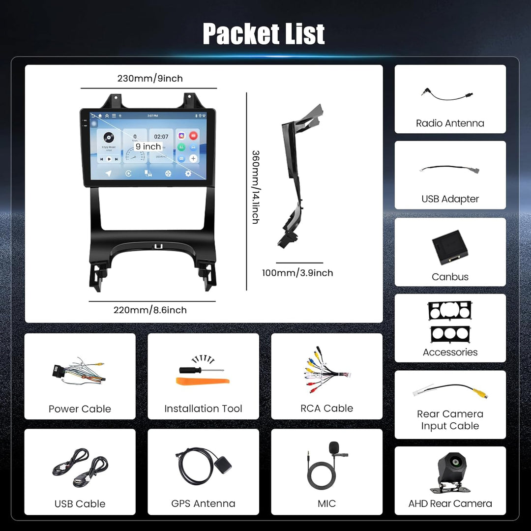 Hikity 4+128G Android 15 Autoradio für Peugeot 3008 5008 2009-2015, 9" Bildschirmradio mit Wireless