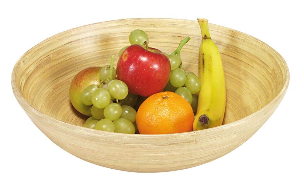 Kesper Obst-und Gebäckschale, Holzschale, Servierschale, aus Bambus, Höhe: 80 mm, Durchmesser: 250 m