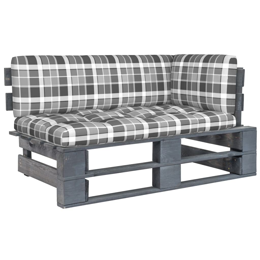 vidaXL Kiefernholz Grau Imprägniert Garten Ecksofa Modular Palettensofa Sofa Lounge Einzelsofa Palet