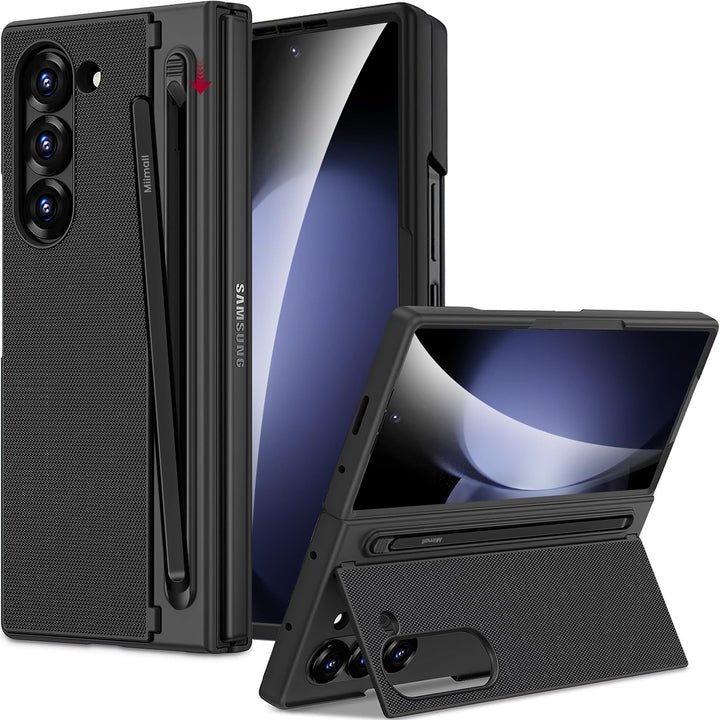 Miimall Kompatibel mit Samsung Galaxy Z Fold 5 Hülle mit S-Pen & Stifthalter, [HD Displayschutz] Ult