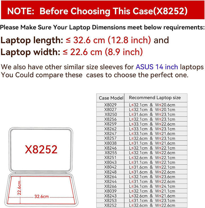 Smatree Hard Eva Schutzhülle Tasche Kompatibel für 14 Zoll ASUS Vivobook 14X/Flip 14/S 14Flip,für Ex